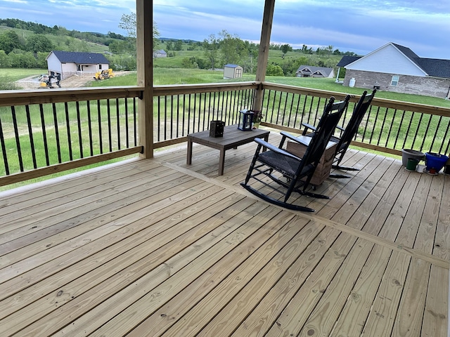 80 Josalyn Ct, Paint Lick, KY 40461 - deck with a yard, an outbuilding, and a shed