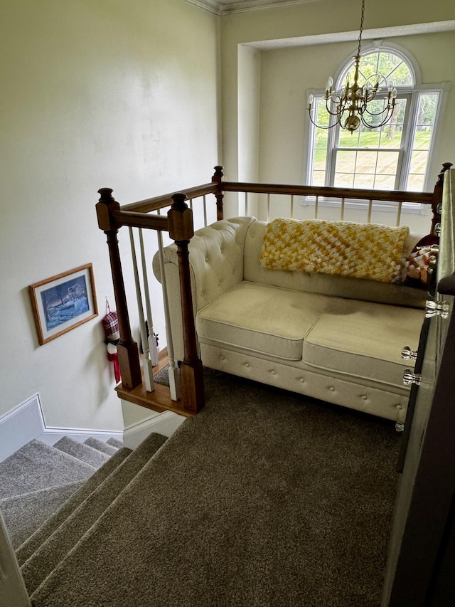 400 Natures Pointe Dr, Somerset, KY 42503 - sitting room featuring a chandelier and carpet flooring