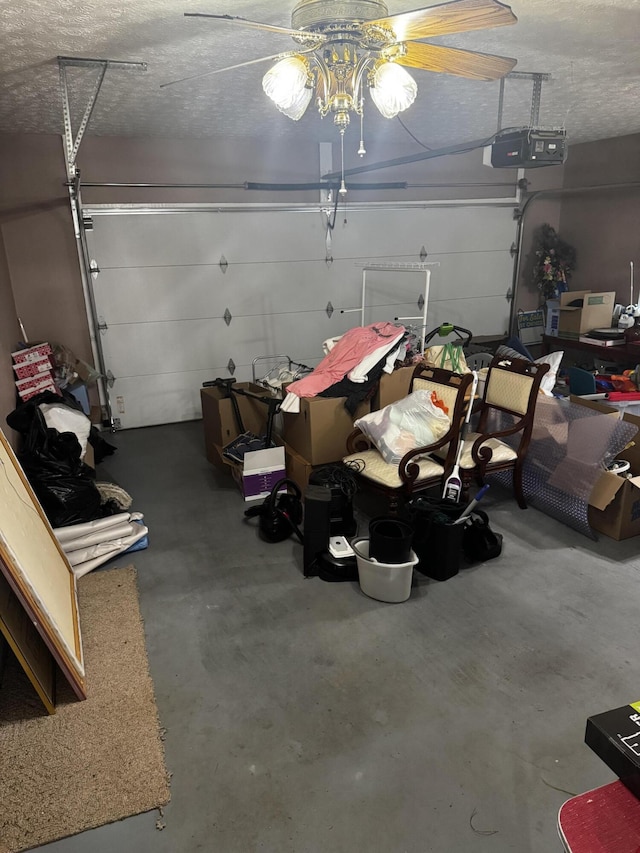 400 Natures Pointe Dr, Somerset, KY 42503 - garage featuring a garage door opener and ceiling fan
