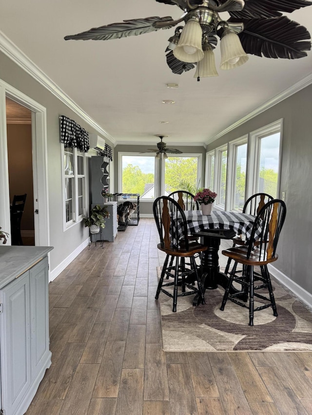 2230 Perryville Rd, Harrodsburg, KY 40330 - sunroom / solarium with hardwood / wood-style flooring, baseboards, and ornamental molding