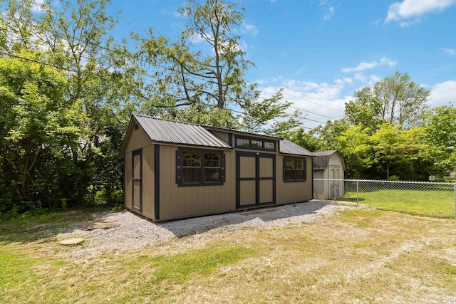 view of shed