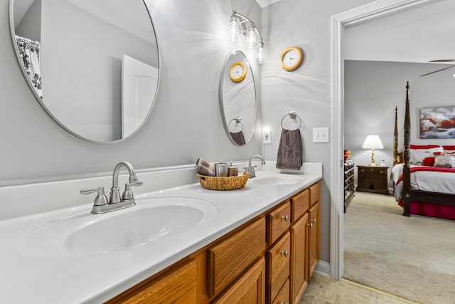 ensuite bathroom featuring double vanity