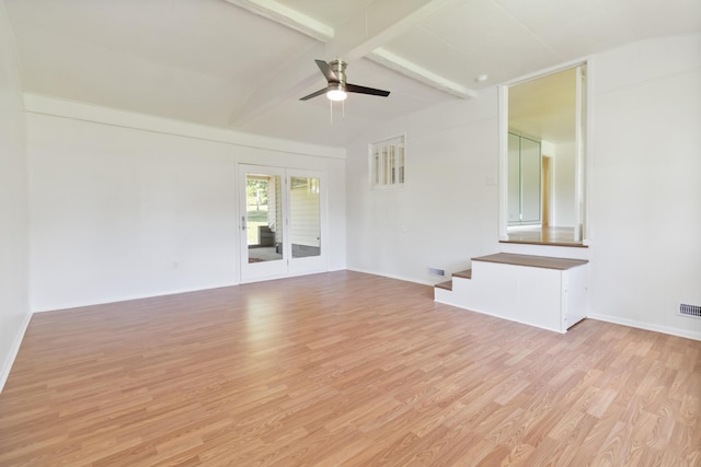 6362 E Laurel Rd, London, KY 40741 - unfurnished living room with light wood-type flooring, a ceiling fan, and baseboards