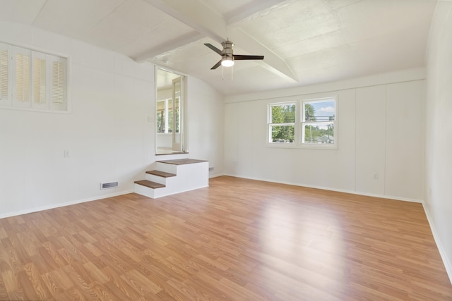 6362 E Laurel Rd, London, KY 40741 - unfurnished room with light wood-style flooring, a ceiling fan, and baseboards