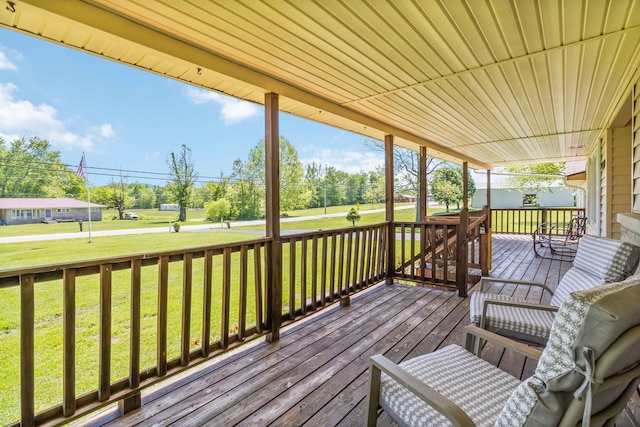 6362 E Laurel Rd, London, KY 40741 - wooden deck with a yard