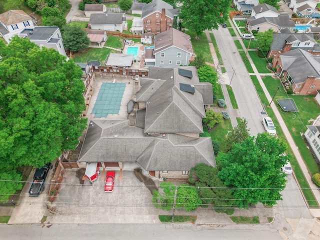 319 Fifth St, Paintsville, KY 41240 - aerial perspective of suburban area featuring a pool