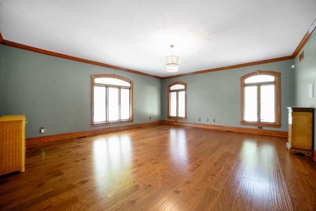 319 Fifth St, Paintsville, KY 41240 - unfurnished room with ornamental molding, plenty of natural light, wood finished floors, and baseboards