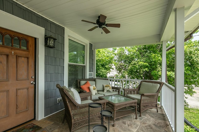 647 N Limestone, Lexington, KY 40508 - view of patio featuring covered porch and a ceiling fan