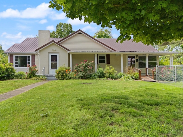 3131 Lily Rd, London, KY 40744 - ranch-style home with a chimney and metal roof