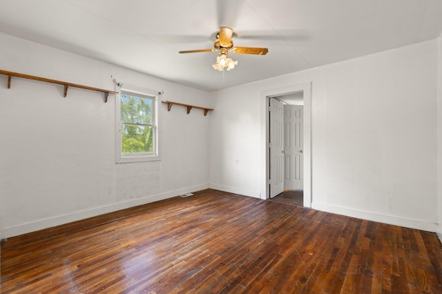 3131 Lily Rd, London, KY 40744 - empty room featuring hardwood / wood-style floors, baseboards, and ceiling fan