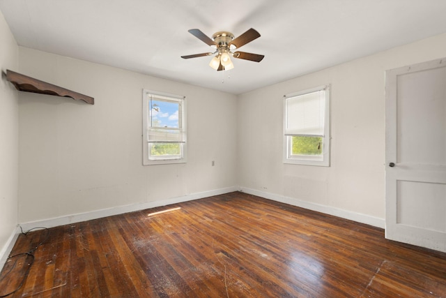 3131 Lily Rd, London, KY 40744 - empty room with hardwood / wood-style flooring, baseboards, and a ceiling fan