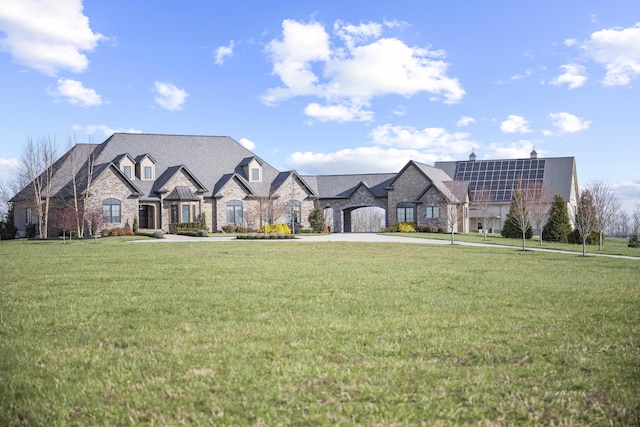 1782 W Leestown Rd, Midway, KY 40347 - french country home featuring a front yard and stone siding