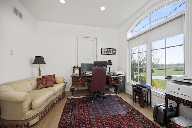 1782 W Leestown Rd, Midway, KY 40347 - home office featuring wood finished floors and recessed lighting