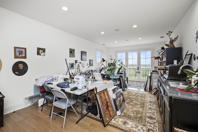 1782 W Leestown Rd, Midway, KY 40347 - dining area featuring light wood finished floors, recessed lighting, a desk, and baseboards