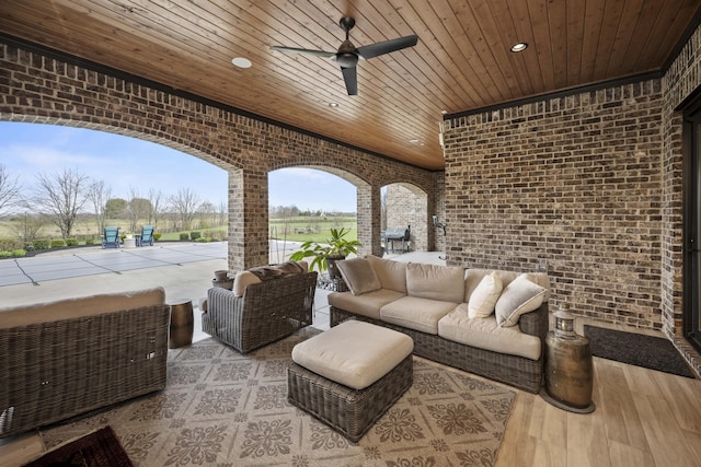 1782 W Leestown Rd, Midway, KY 40347 - view of patio featuring an outdoor hangout area and a ceiling fan