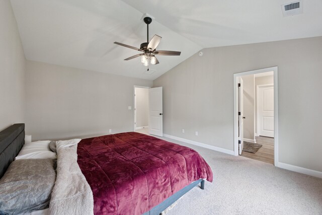 140 Peaceful Lndg, Georgetown, KY 40324 - bedroom featuring vaulted ceiling, carpet, baseboards, and ceiling fan