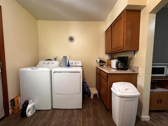 4216 N Ky 11, Cannon, KY 40923 - washroom with dark wood-style floors and independent washer and dryer