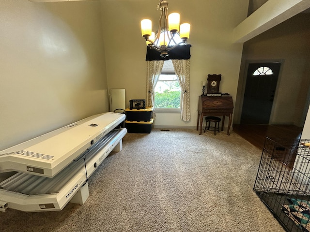 296 Ferry Rd, Somerset, KY 42503 - carpeted bedroom featuring a chandelier and baseboards