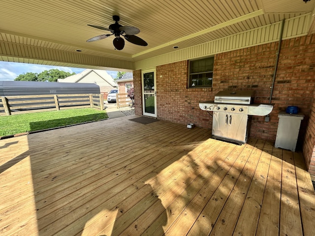 296 Ferry Rd, Somerset, KY 42503 - deck featuring ceiling fan and area for grilling