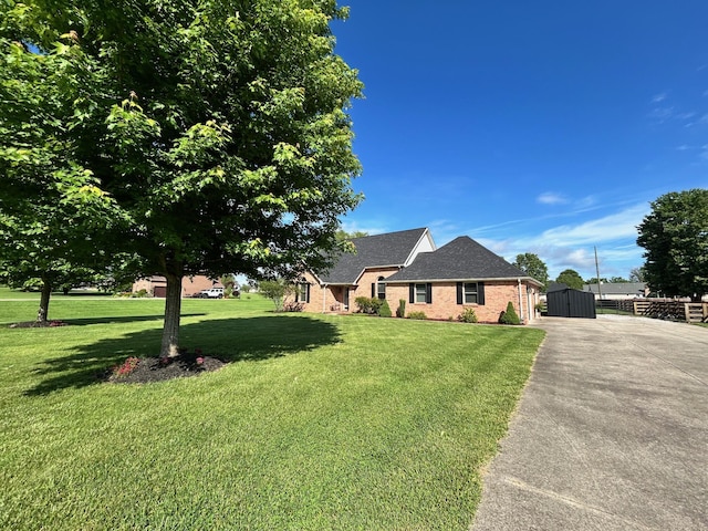 296 Ferry Rd, Somerset, KY 42503 - ranch-style house featuring brick siding, driveway, a shingled roof, and a gate