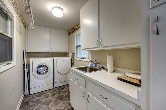 445 Cecilian Ter, Danville, KY 40422 - laundry room with washing machine and dryer, cabinet space, and baseboards