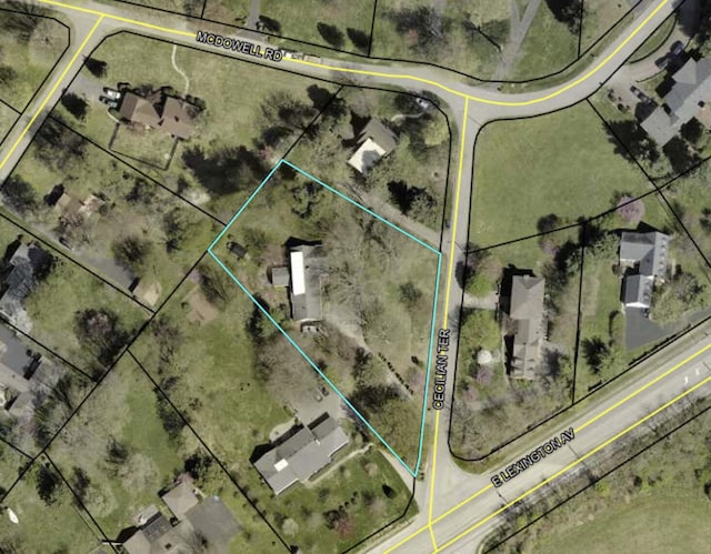 445 Cecilian Ter, Danville, KY 40422 - aerial map of property and surrounding area featuring property parcel outlined