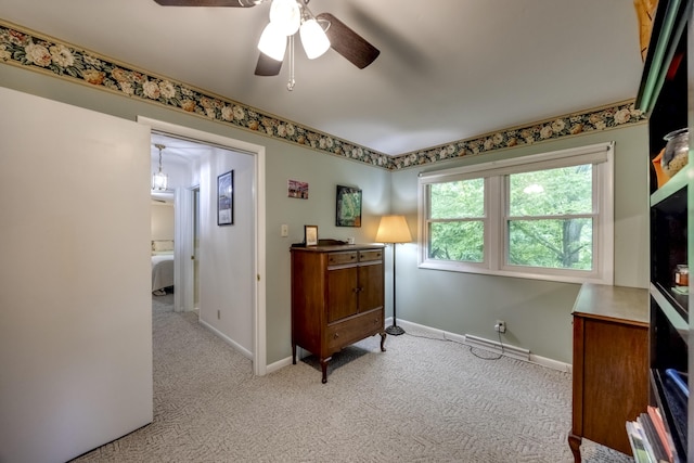445 Cecilian Ter, Danville, KY 40422 - office with light carpet, baseboards, and a ceiling fan