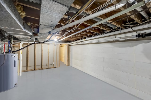 445 Cecilian Ter, Danville, KY 40422 - unfinished basement featuring water heater and concrete block wall