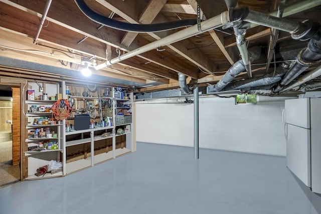 445 Cecilian Ter, Danville, KY 40422 - unfinished basement featuring freestanding refrigerator