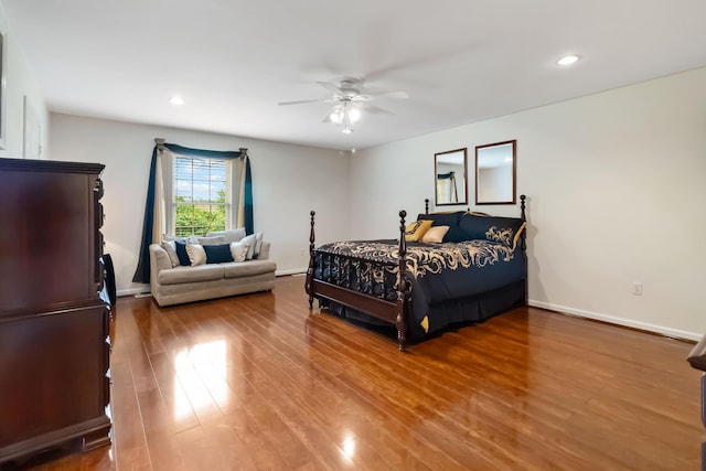 240 Percheron Dr, Richmond, KY 40475 - bedroom featuring wood finished floors, a ceiling fan, baseboards, and recessed lighting