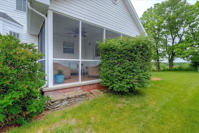 835 Isaac Shelby Cir, Frankfort, KY 40601 - view of side of property featuring a sunroom and a lawn