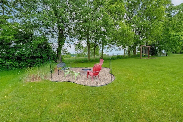 835 Isaac Shelby Cir, Frankfort, KY 40601 - view of grassy yard featuring a fire pit