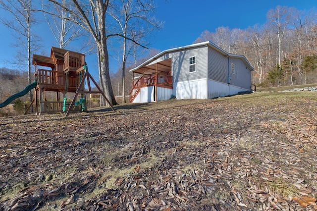 619 Routt Rd, Wallingford, KY 41093 - rear view of property with a playground and stairway