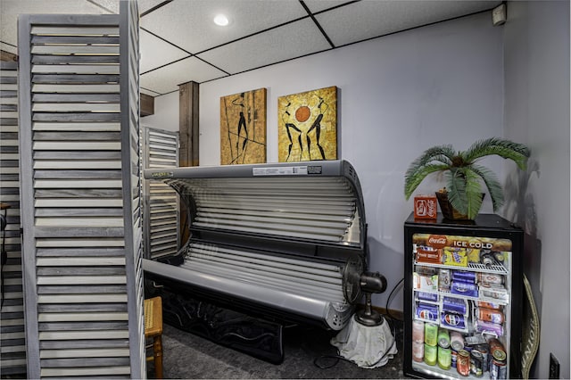 424 Woodcrest Pl, Lexington, KY 40517 - misc room with a tanning bed, a drop ceiling, and recessed lighting
