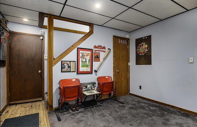 424 Woodcrest Pl, Lexington, KY 40517 - foyer entrance featuring a drop ceiling, baseboards, and carpet floors
