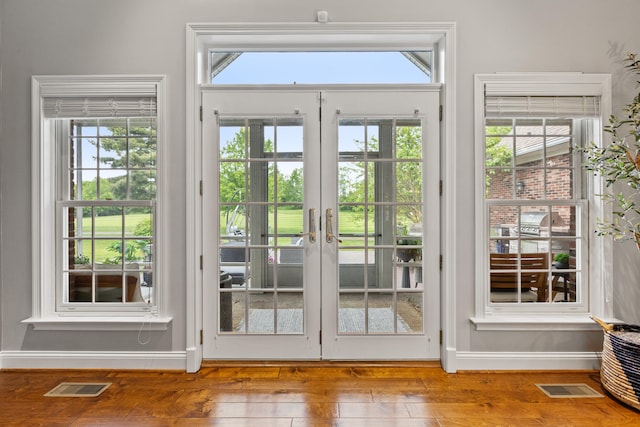 1342 Sugar Maple Ln, Lexington, KY 40511 - doorway featuring wood finished floors, healthy amount of natural light, baseboards, and french doors