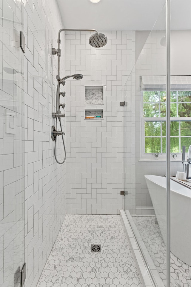 1342 Sugar Maple Ln, Lexington, KY 40511 - full bathroom with a stall shower and a freestanding tub