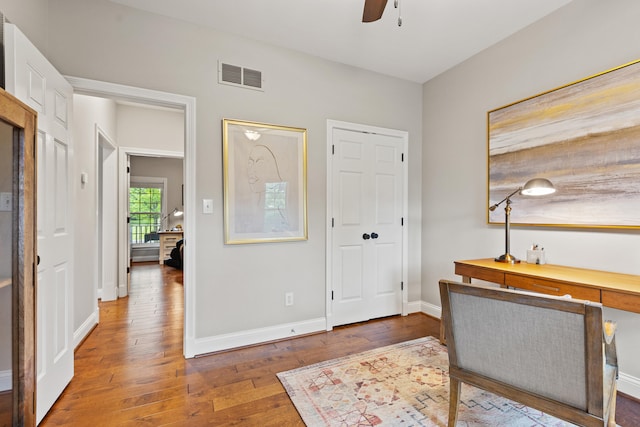 1342 Sugar Maple Ln, Lexington, KY 40511 - entrance foyer featuring hardwood / wood-style floors, a ceiling fan, and baseboards