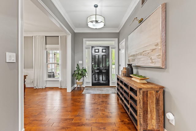 1342 Sugar Maple Ln, Lexington, KY 40511 - entryway featuring hardwood / wood-style floors, ornamental molding, and baseboards