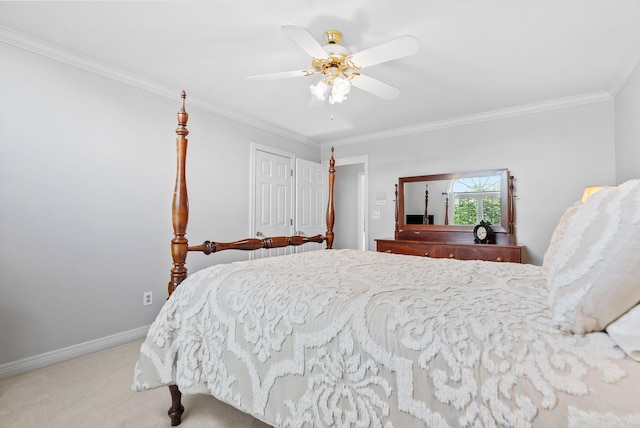2221 Broadhead Pl, Lexington, KY 40515 - carpeted bedroom featuring crown molding, ceiling fan, and baseboards