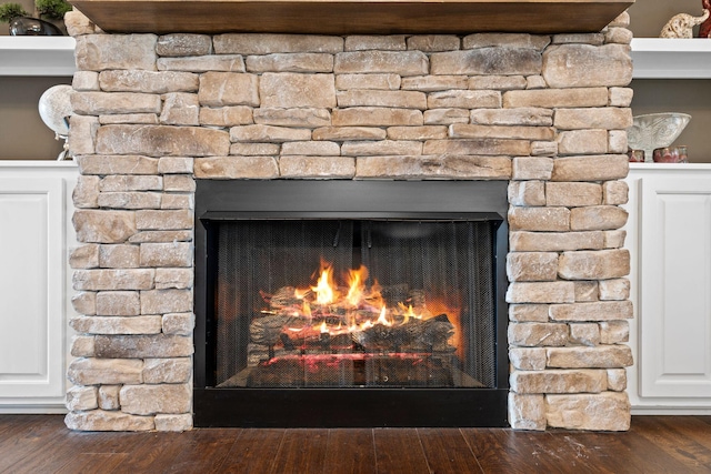 6031 Old S Dr, Richmond, KY 40475 - detailed view of a warm lit fireplace and wood finished floors