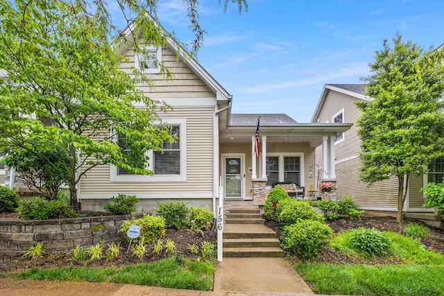 view of front of home with covered porch