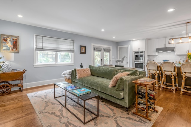269 S Hanover Ave, Lexington, KY 40502 - living room with baseboards, recessed lighting, and light wood-style floors