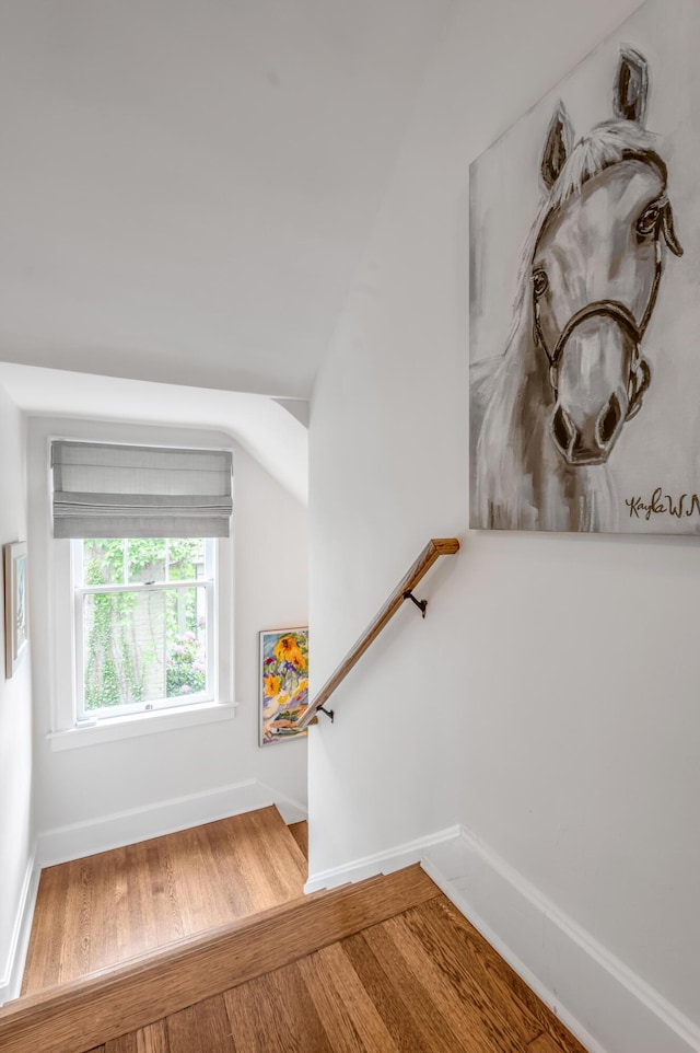 269 S Hanover Ave, Lexington, KY 40502 - stairway with wood finished floors and baseboards