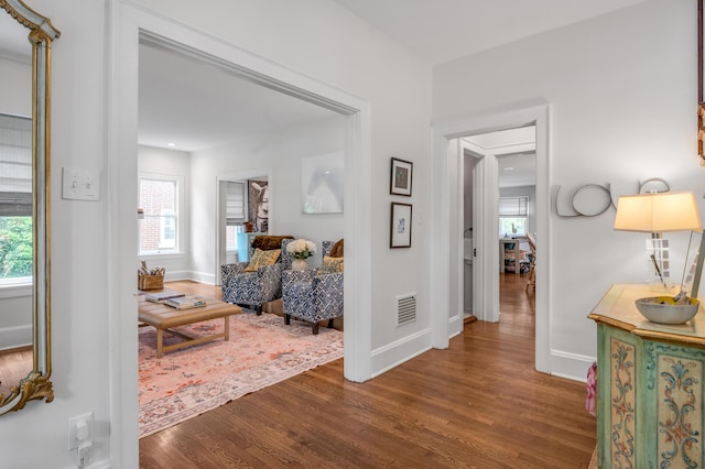 269 S Hanover Ave, Lexington, KY 40502 - hallway with dark wood-style flooring, healthy amount of natural light, and baseboards