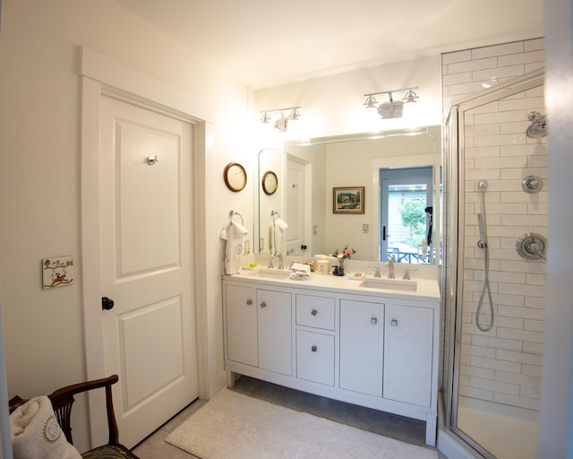 215 Bradley Ln, Lexington, KY 40511 - full bathroom with a shower stall and double vanity