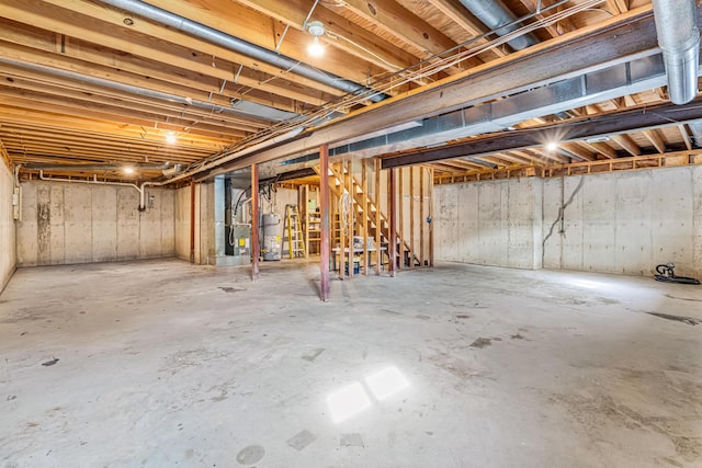 9118 Harrodsburg Rd, Wilmore, KY 40390 - unfinished basement with gas water heater and heating unit