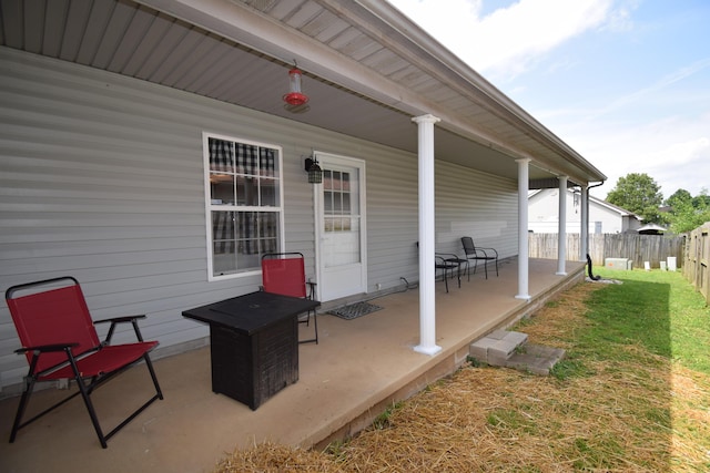 view of patio with a porch