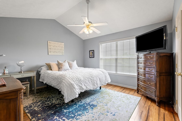 829 Lauderdale Dr, Lexington, KY 40515 - bedroom featuring vaulted ceiling, light wood finished floors, and ceiling fan
