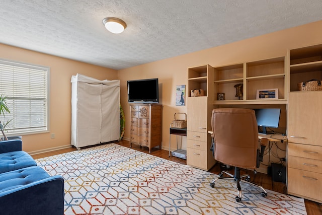 829 Lauderdale Dr, Lexington, KY 40515 - office featuring a textured ceiling and wood finished floors